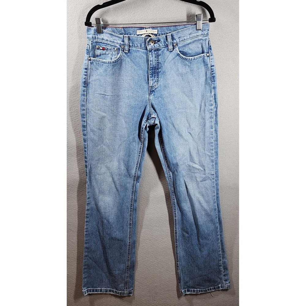Vintage Tommy Hilfiger Jeans Womens 8 Long Light‎ Wash Bootcut Stretch Denim